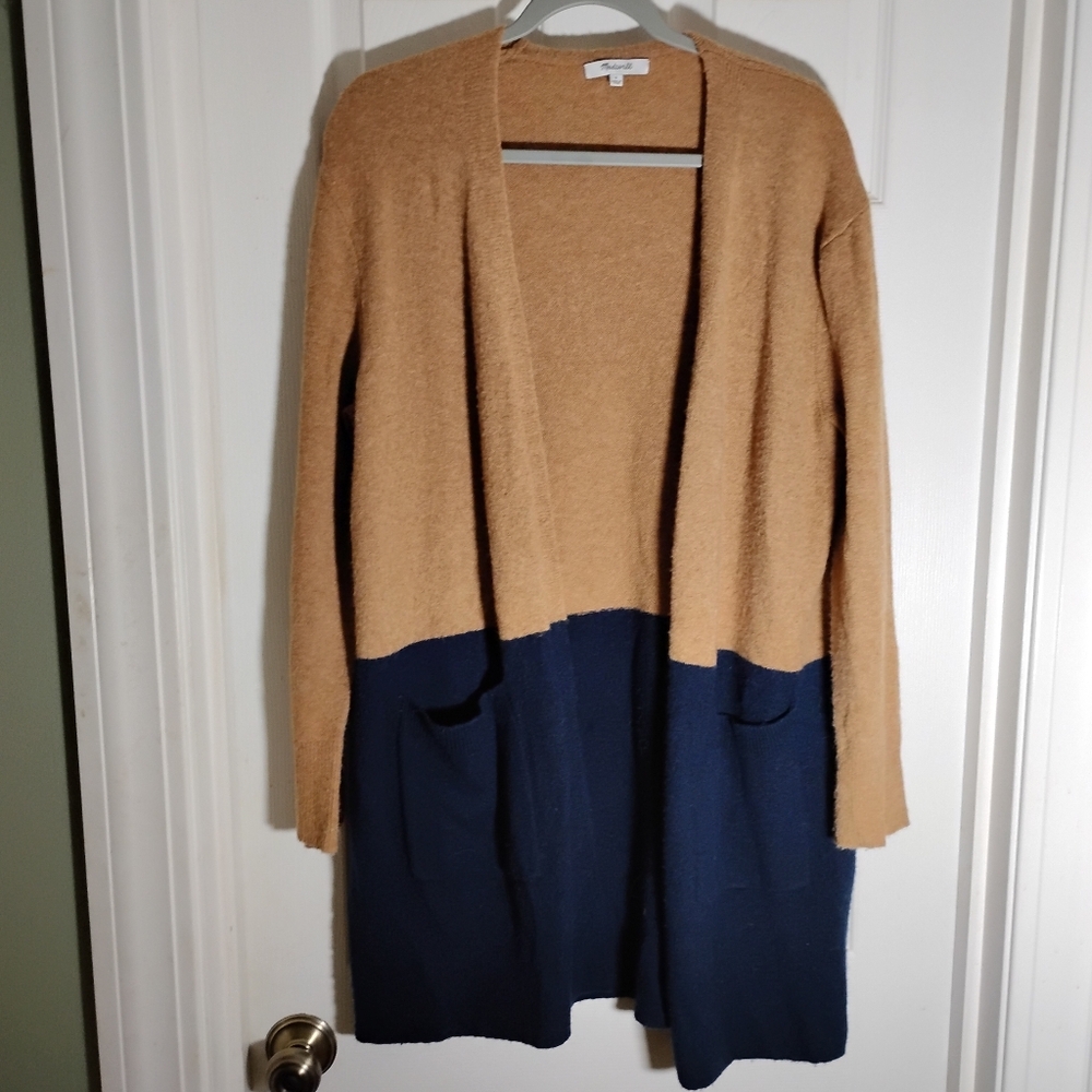 Madewell Wool Alpaca Blend Long Length Open Front Cardigan